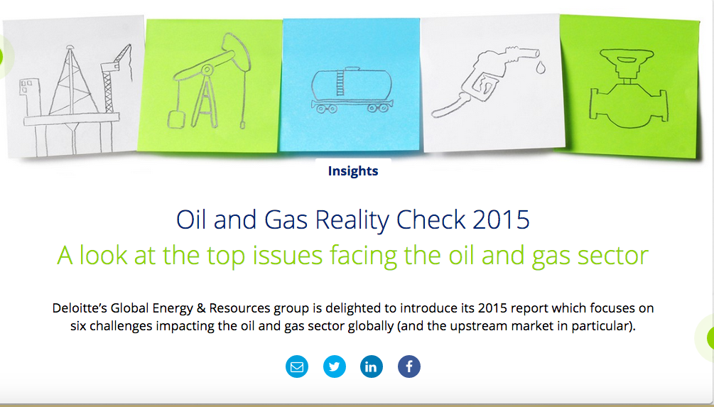 Deloitte: την έκθεση Oil and Gas Reality Check 2015