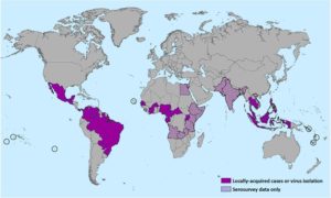 Χάρτης κατανομής του ιού Zika
